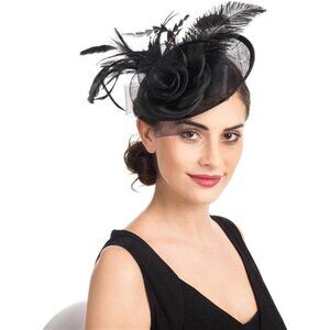 Women's Fascinators Feathers Headband Black3